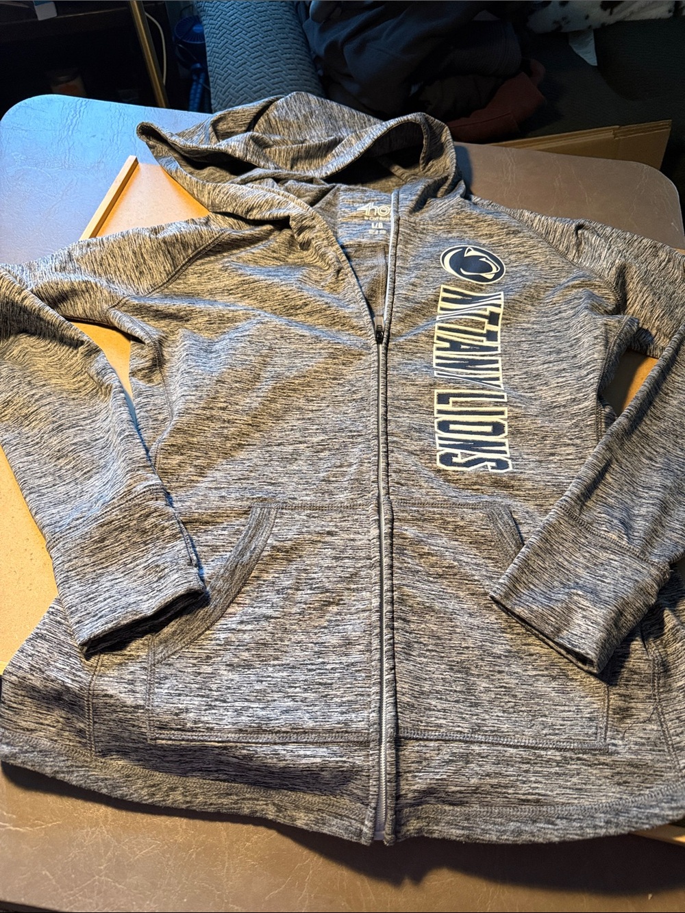 Penn State Ladies Heather Gray Full-Zip Hooded Jacket